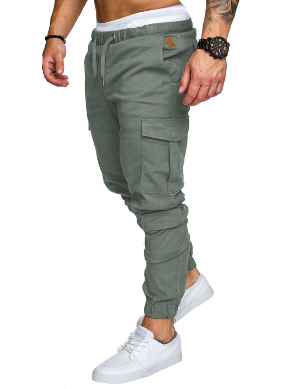 Stacey B's Men's Solid Color Casual Tether Elastic Sports Baggies Men's Trousers