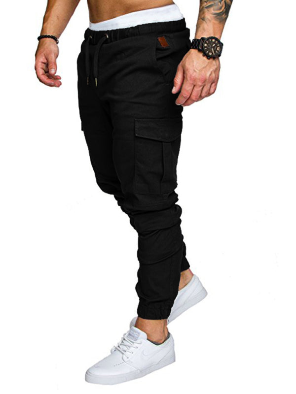 Stacey B's Men's Solid Color Casual Tether Elastic Sports Baggies Men's Trousers