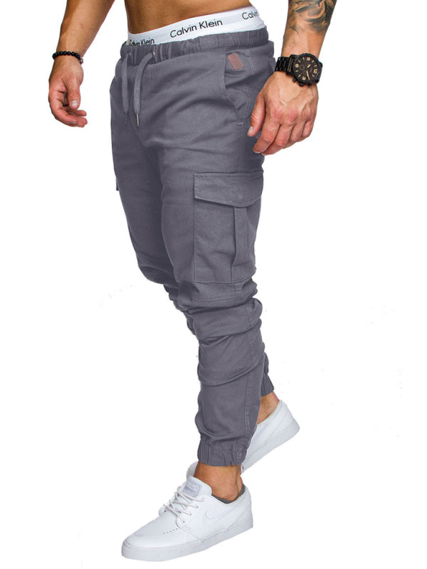 Stacey B's Men's Solid Color Casual Tether Elastic Sports Baggies Men's Trousers