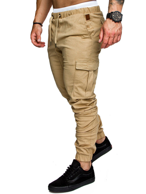 Stacey B's Men's Solid Color Casual Tether Elastic Sports Baggies Men's Trousers