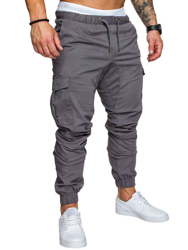 Stacey B's Men's Solid Color Casual Tether Elastic Sports Baggies Men's Trousers