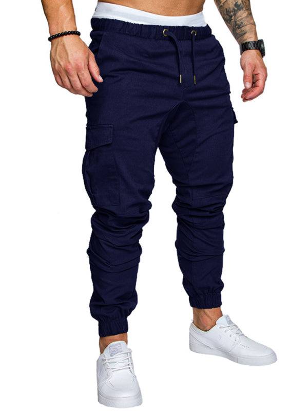 Stacey B's Men's Solid Color Casual Tether Elastic Sports Baggies Men's Trousers