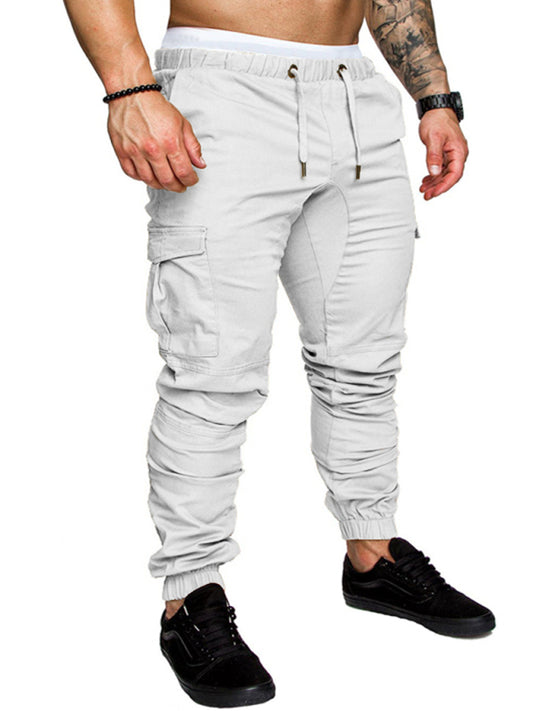 Stacey B's Men's Solid Color Casual Tether Elastic Sports Baggies Men's Trousers