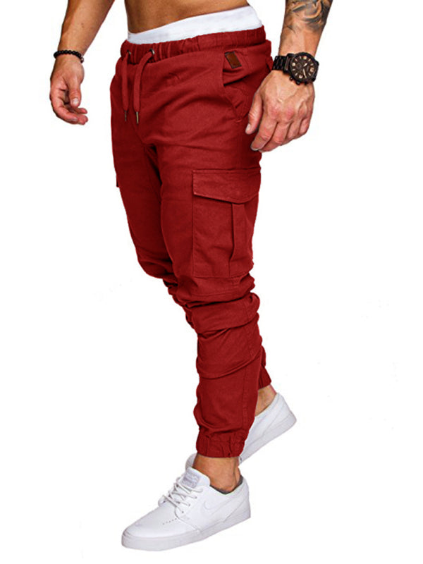 Stacey B's Men's Solid Color Casual Tether Elastic Sports Baggies Men's Trousers