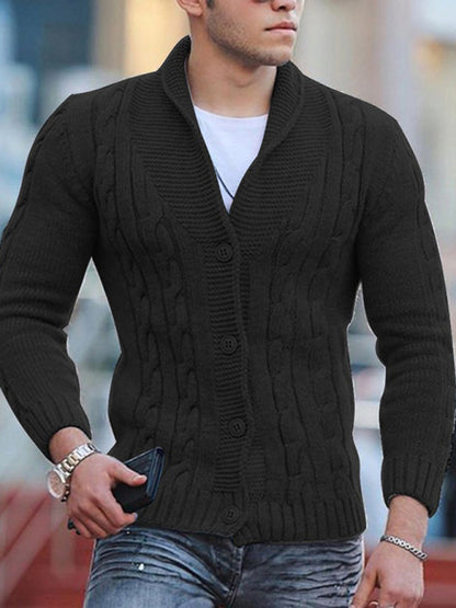 Stacey B's New Sweater Men's Knitted Cardigan Solid Color Slim Men's Jacket