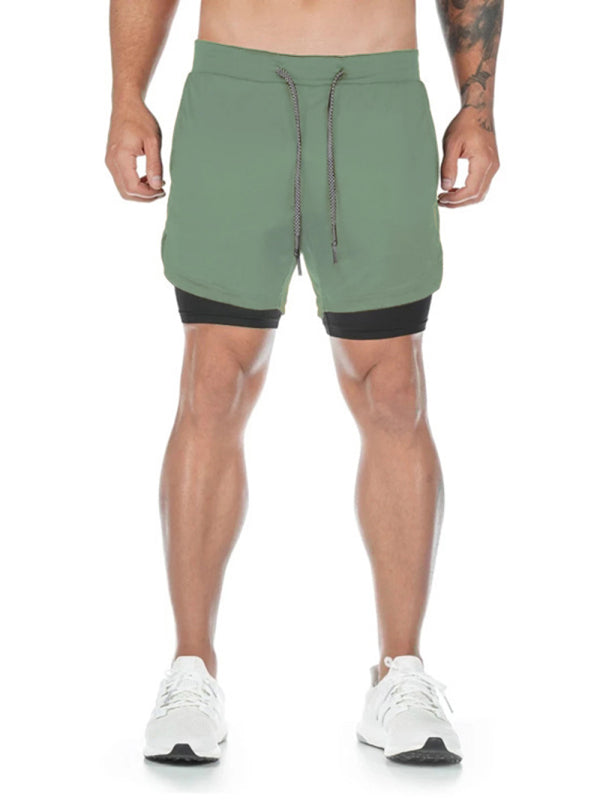 Stacey B's Men's athleisure fake two-piece shorts