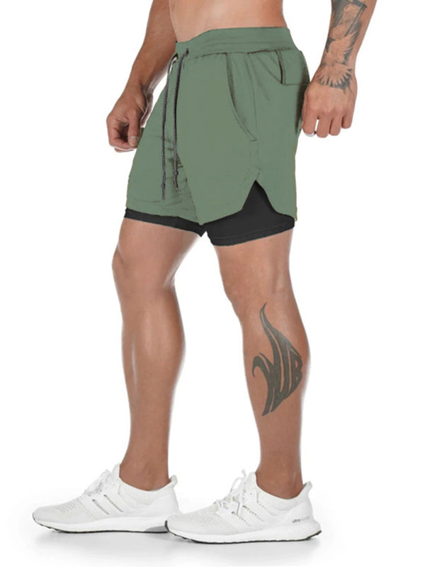 Stacey B's Men's athleisure fake two-piece shorts