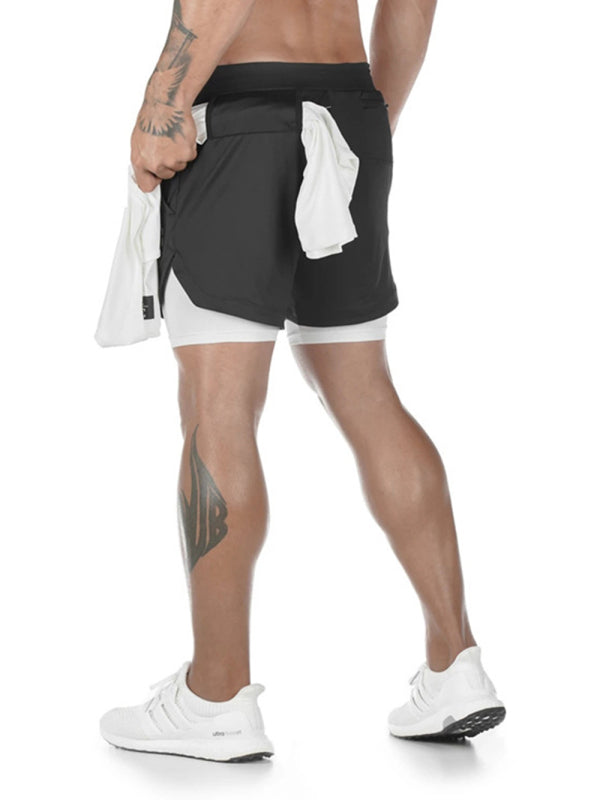 Stacey B's Men's athleisure fake two-piece shorts