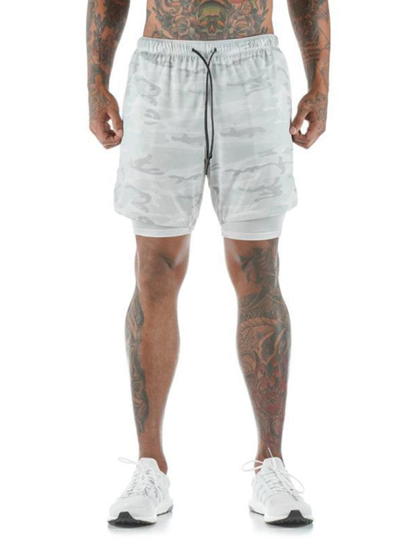 Stacey B's Men's athleisure fake two-piece shorts