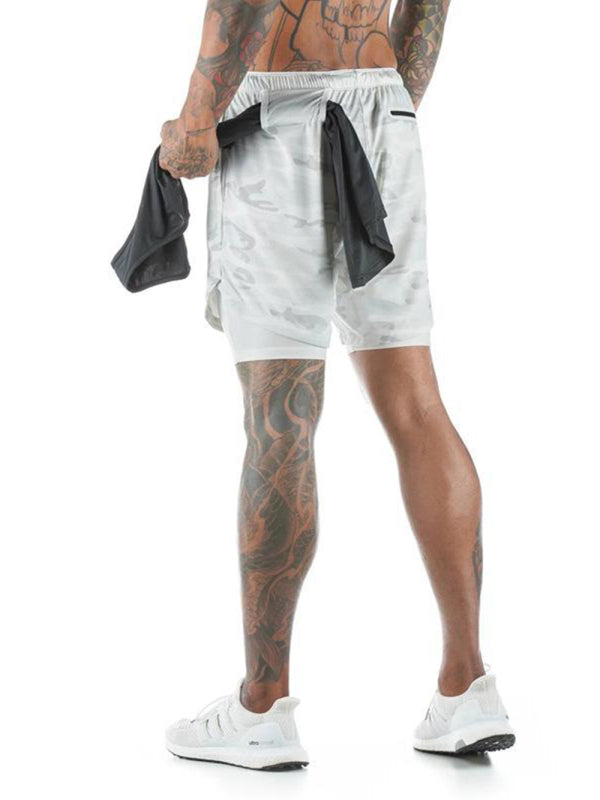 Stacey B's Men's athleisure fake two-piece shorts