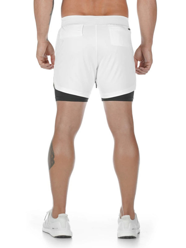 Stacey B's Men's athleisure fake two-piece shorts