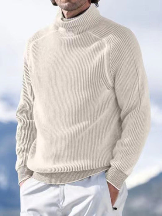 Stacey B's Men's high collar casual long sleeve knitted top