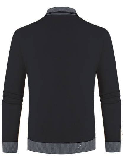 Stacey B's Men's new half turtleneck plus velvet slim long-sleeved sweater