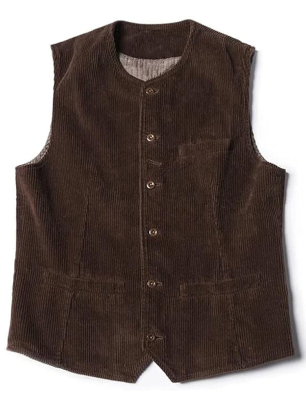 Stacey B's Men's solid color casual vest V-neck slim retro vest