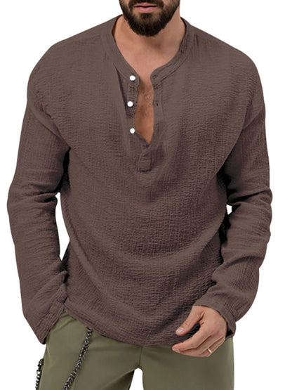 Stacey B's Men's new solid color casual long-sleeved shirt and trousers suit