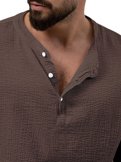 Stacey B's Men's new solid color casual long-sleeved shirt and trousers suit