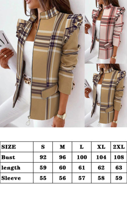 Stacey B's Autumn Winter Long Sleeve Printed Suit Coat