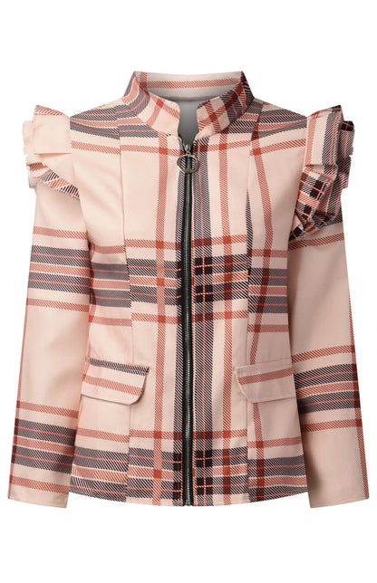 Stacey B's Autumn Winter Long Sleeve Printed Suit Coat