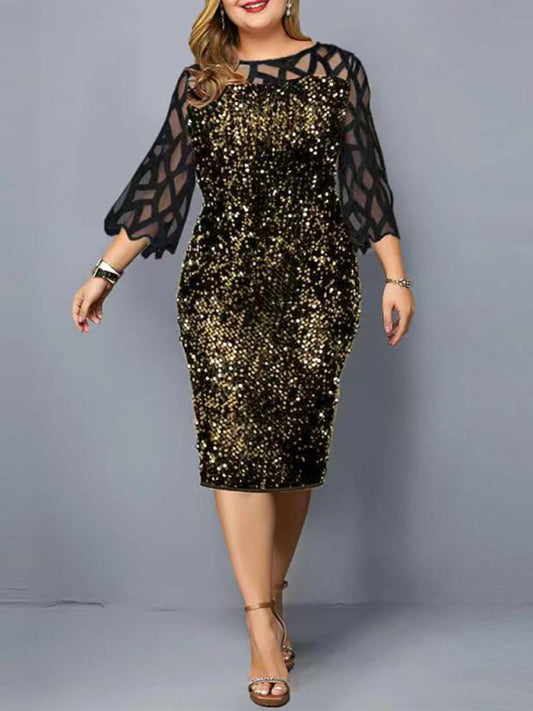 Stacey B's Women's Personalized Sequin Design Plus Size Dress