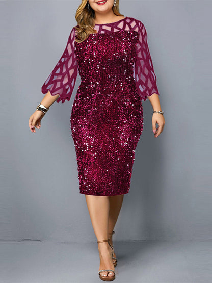 Stacey B's Women's Personalized Sequin Design Plus Size Dress