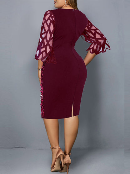 Stacey B's Women's Personalized Sequin Design Plus Size Dress
