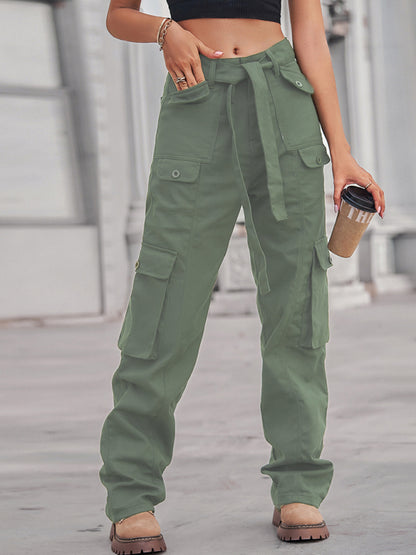 Stacey B's New washed denim multi-pocket heavy industry casual overalls trousers