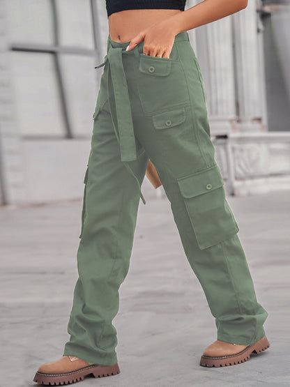 Stacey B's New washed denim multi-pocket heavy industry casual overalls trousers