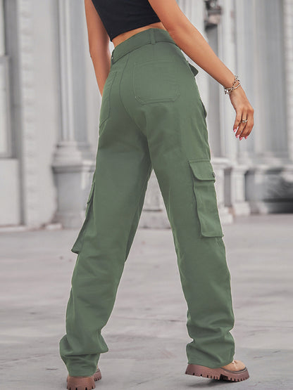 Stacey B's New washed denim multi-pocket heavy industry casual overalls trousers