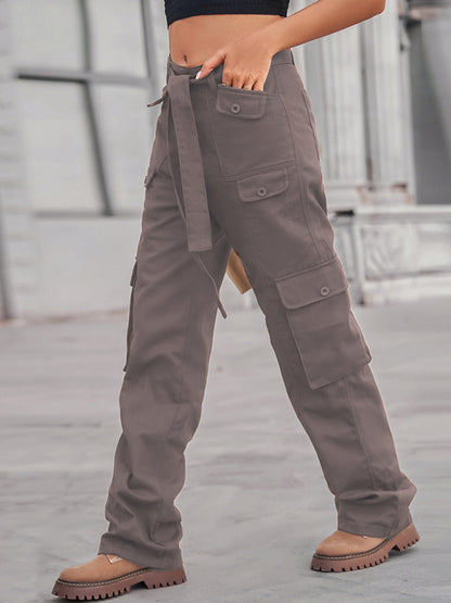Stacey B's New washed denim multi-pocket heavy industry casual overalls trousers