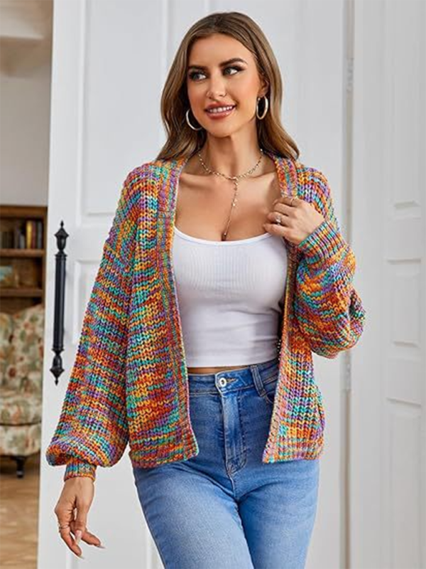 Stacey B's Stylish Knitted Cardigan with Contrast Colors