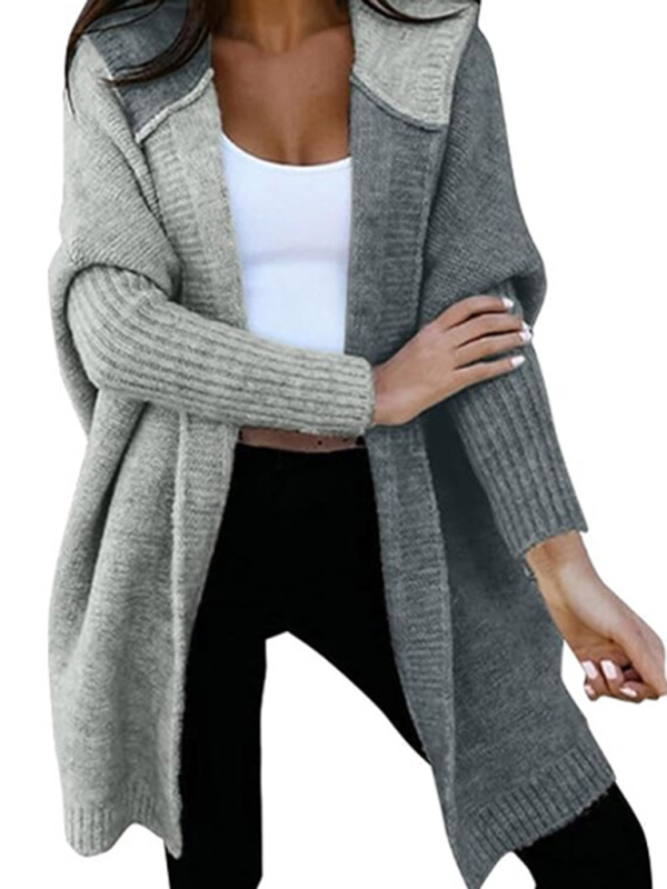 Stacey B's Women's Fashion Open Cardigan Hooded Loose Knitted Sweater