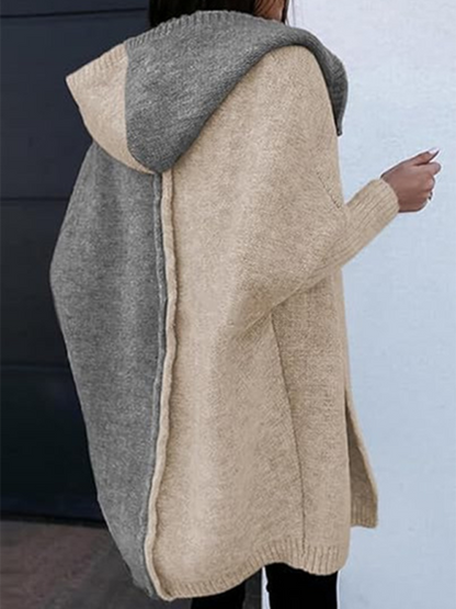 Stacey B's Women's Fashion Open Cardigan Hooded Loose Knitted Sweater