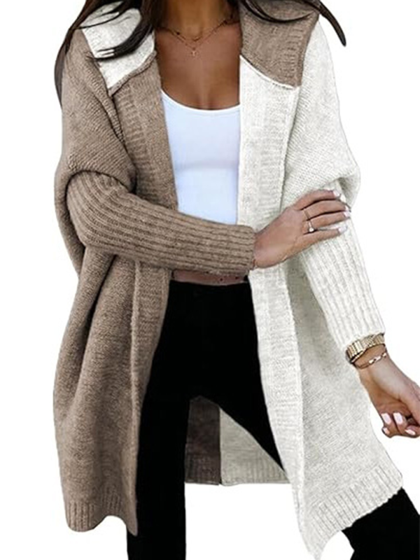 Stacey B's Women's Fashion Open Cardigan Hooded Loose Knitted Sweater