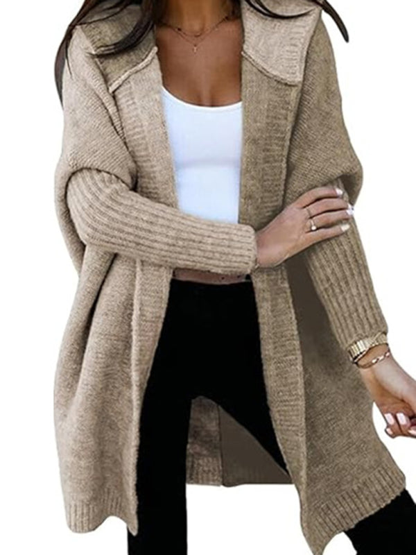 Stacey B's Women's Fashion Open Cardigan Hooded Loose Knitted Sweater