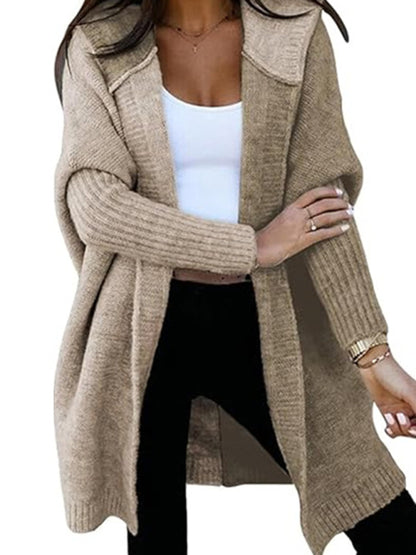 Stacey B's Women's Fashion Open Cardigan Hooded Loose Knitted Sweater