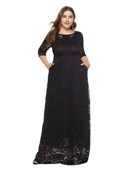 Stacey B's Plus size women's new elegant lace dress