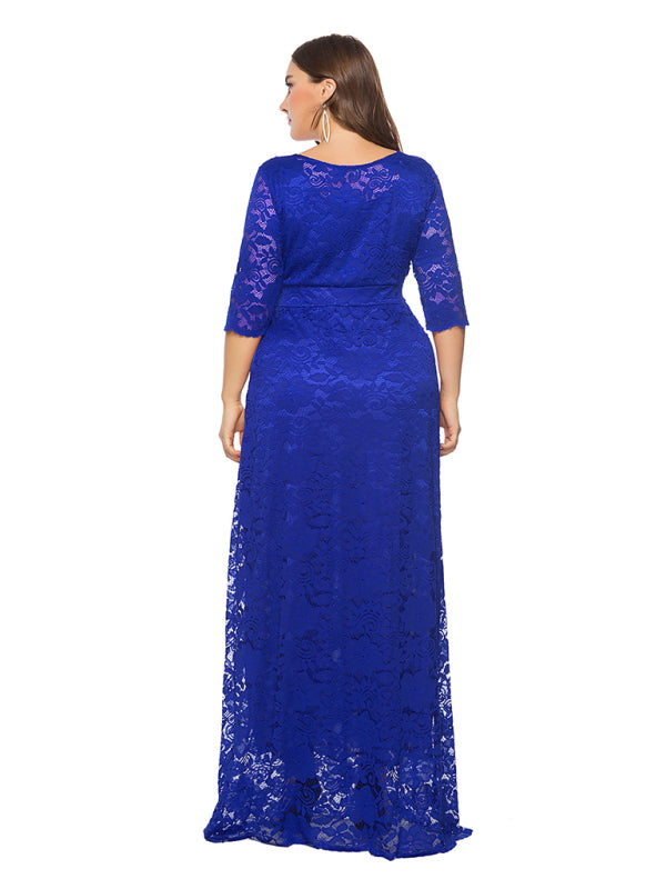 Stacey B's Plus size women's new elegant lace dress