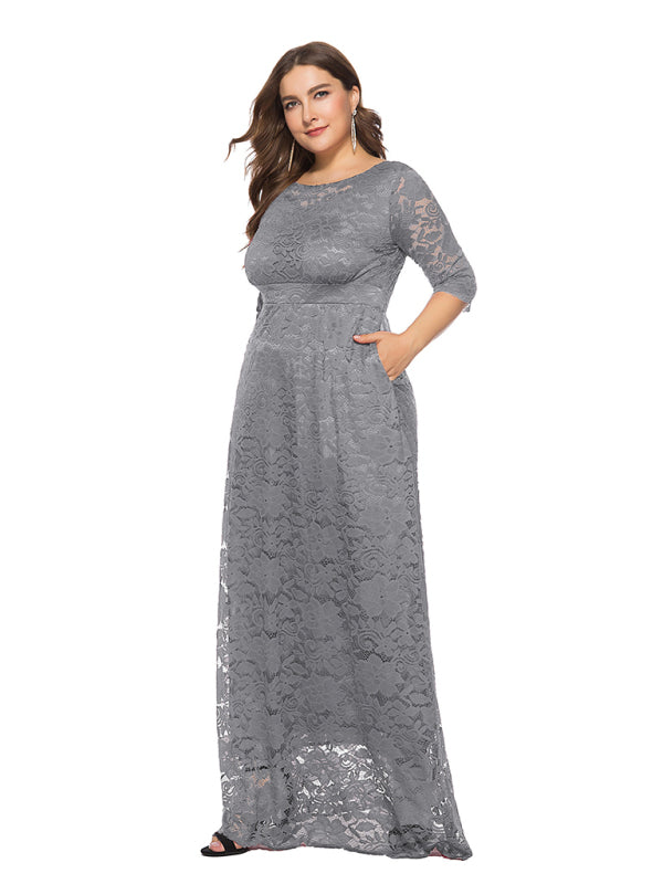 Stacey B's Plus size women's new elegant lace dress
