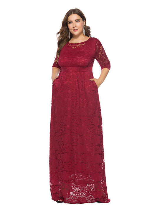 Stacey B's Plus size women's new elegant lace dress