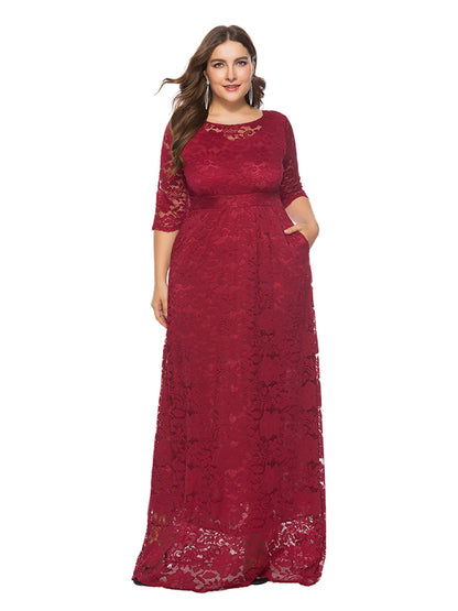 Stacey B's Plus size women's new elegant lace dress