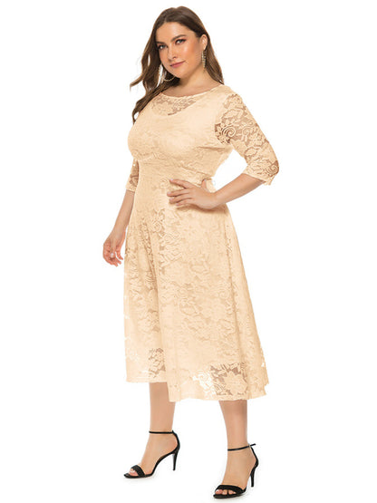 Stacey B's Plus size women's new evening dress bridesmaid dress lace pocket dress