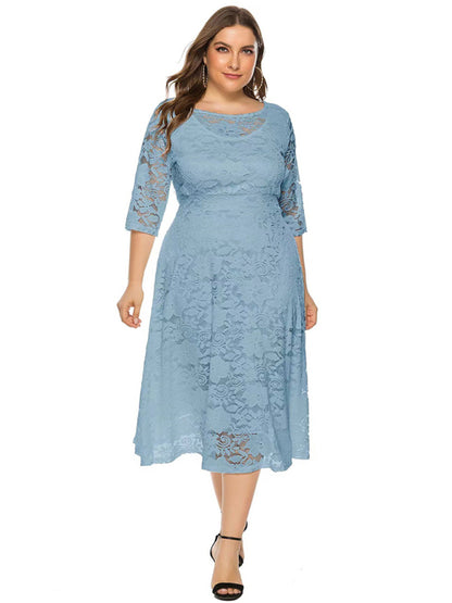 Stacey B's Plus size women's new evening dress bridesmaid dress lace pocket dress