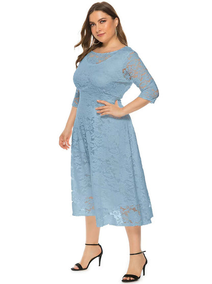 Stacey B's Plus size women's new evening dress bridesmaid dress lace pocket dress