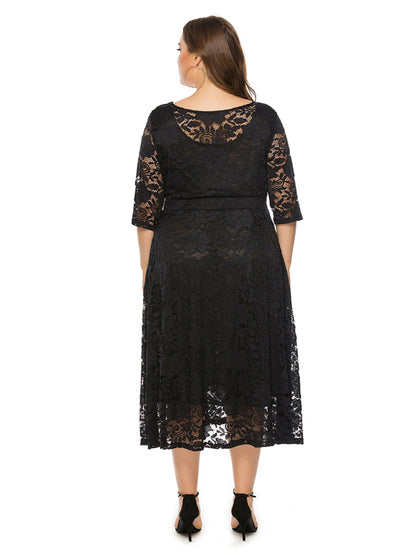 Stacey B's Plus size women's new evening dress bridesmaid dress lace pocket dress