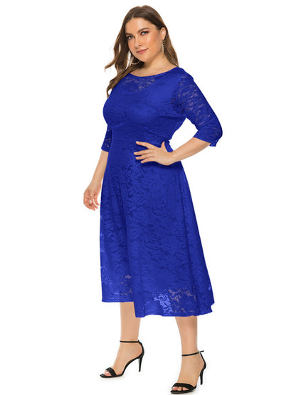 Stacey B's Plus size women's new evening dress bridesmaid dress lace pocket dress