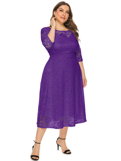 Stacey B's Plus size women's new evening dress bridesmaid dress lace pocket dress