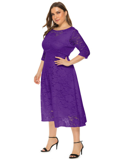 Stacey B's Plus size women's new evening dress bridesmaid dress lace pocket dress