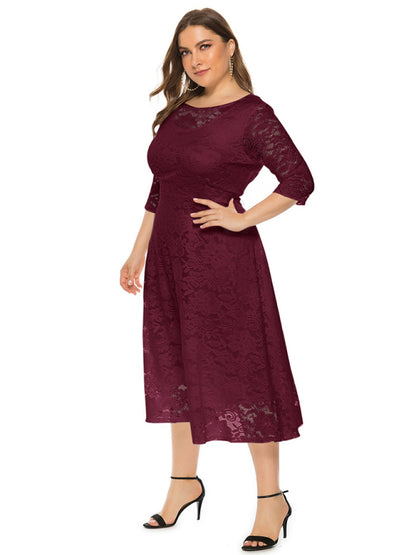Stacey B's Plus size women's new evening dress bridesmaid dress lace pocket dress