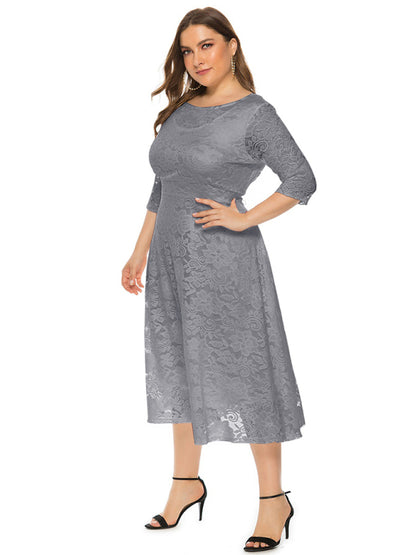 Stacey B's Plus size women's new evening dress bridesmaid dress lace pocket dress
