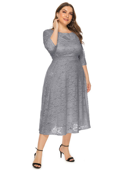 Stacey B's Plus size women's new evening dress bridesmaid dress lace pocket dress